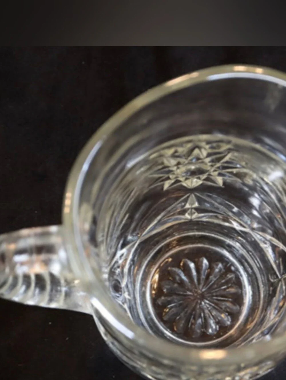 Vintage Anchor Hocking Star of David Prescut Mini Pint Glass Pitcher 16oz.